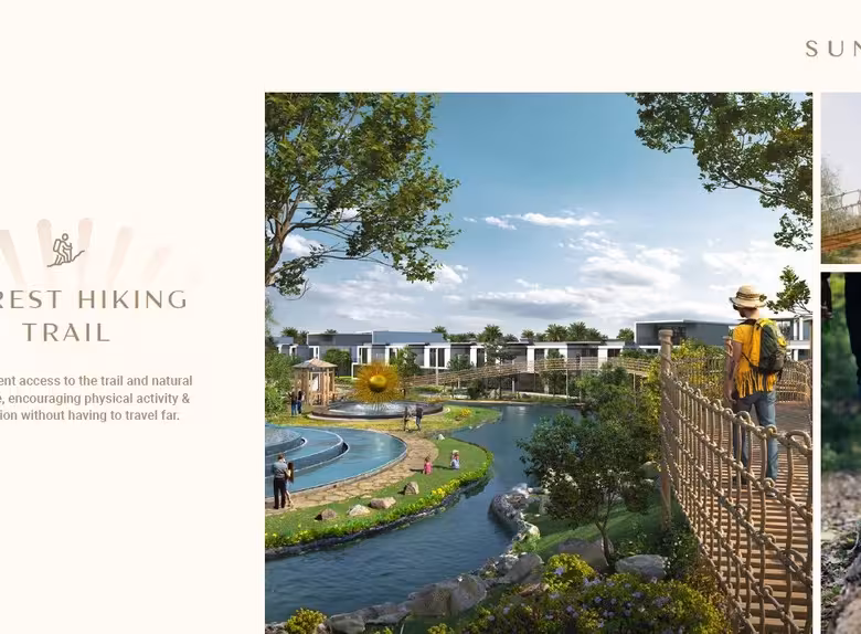 Scenic hiking trail and luxurious community amenities at SunCity.